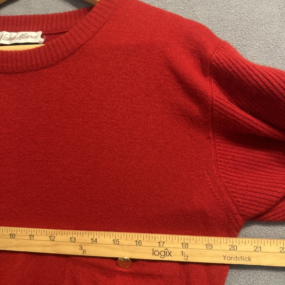 VTG 80s Chanel 100% Cashmere‎ Sweater Womens Large Red Made In Scotland Luxury - Picture 11 of 11